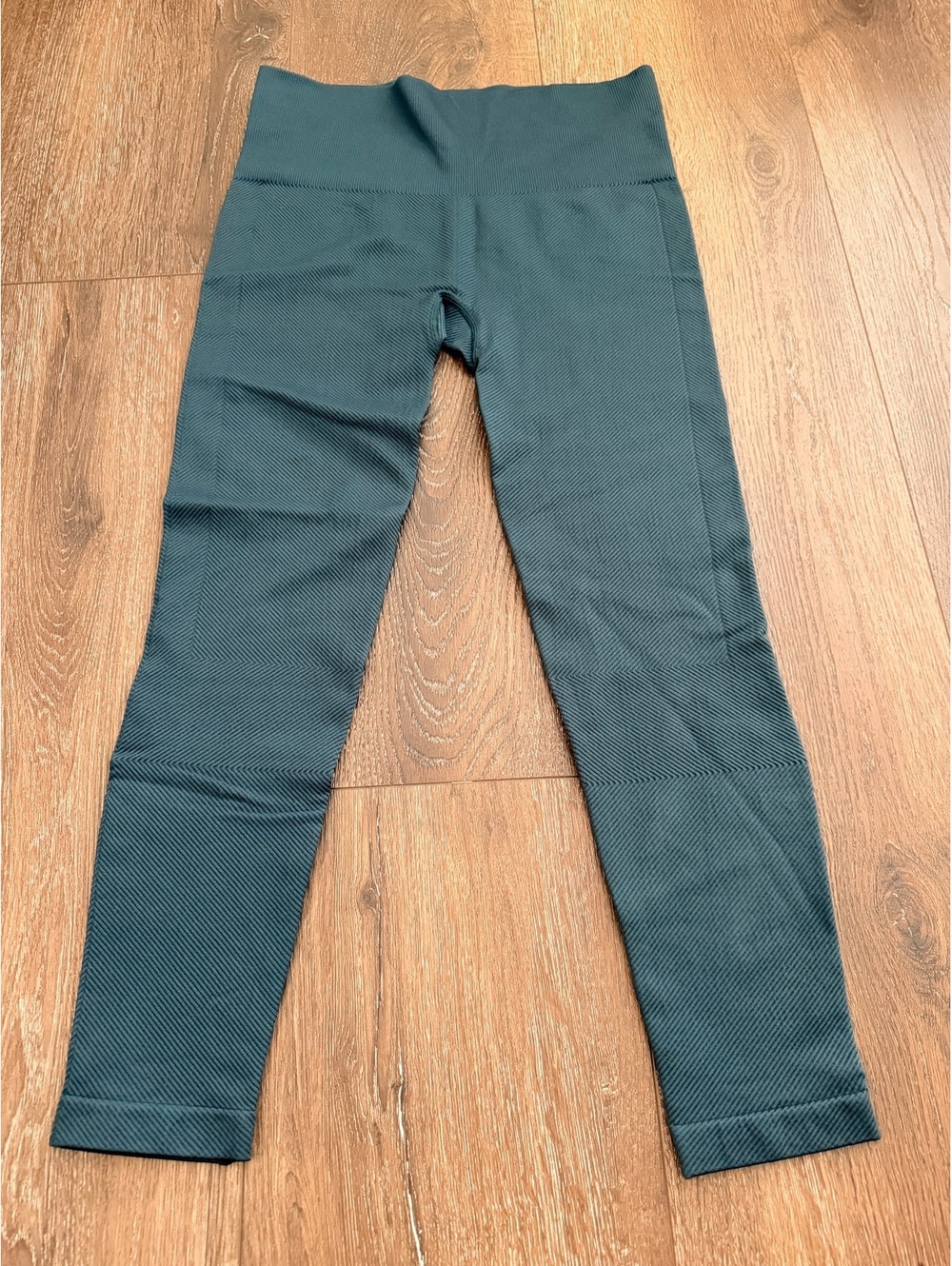 SPANX Look At Me Now Seamless Leggings Teal Green Size Large High Rise
